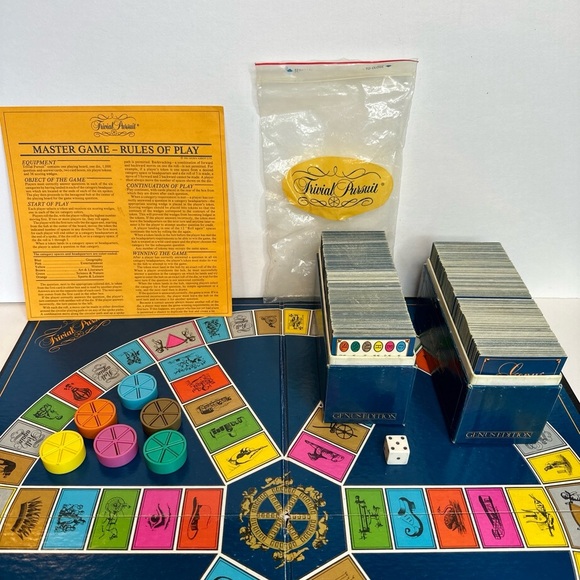 Trivial Pursuit Master Game-Genus Edition Original Vintage 1981 Complete - Picture 2 of 4